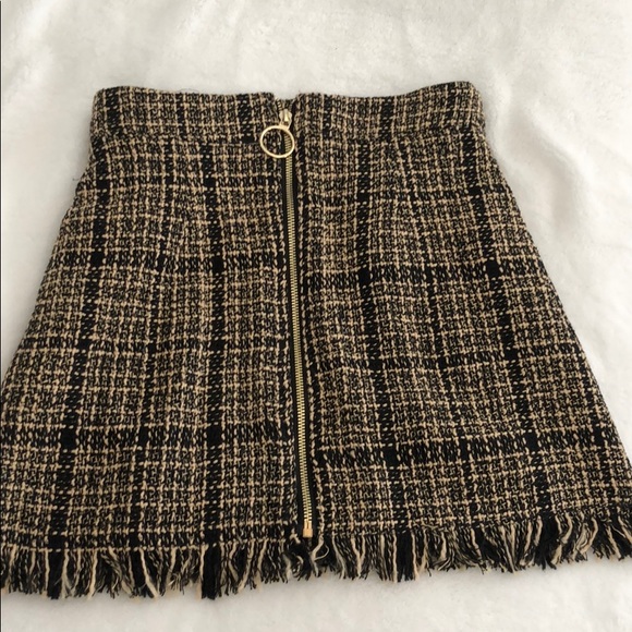 Tweed mini skirt with zip detail - Picture 1 of 3